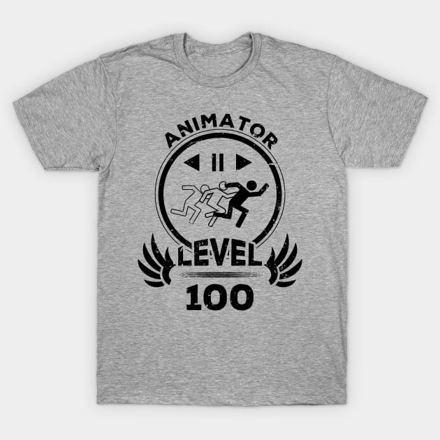 Level 100 Animator Animation Fan Gift T-Shirt by atomguy